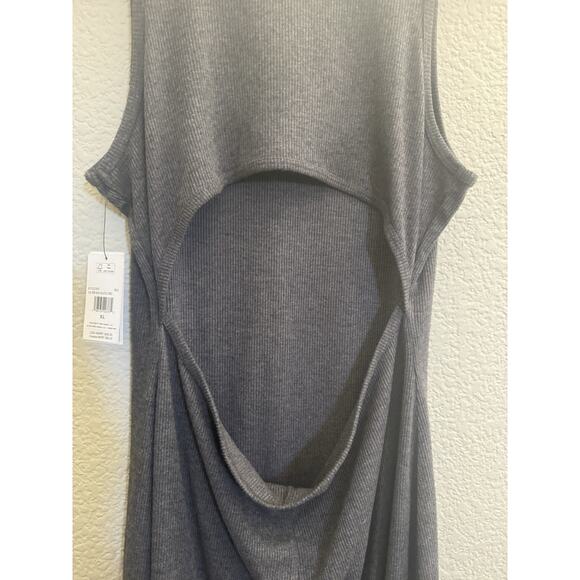NWT VOLCOM Womens XL Gray Tank Knit Ribbed Dress Backless Bodycon Dress #5782 - Picture 7 of 15